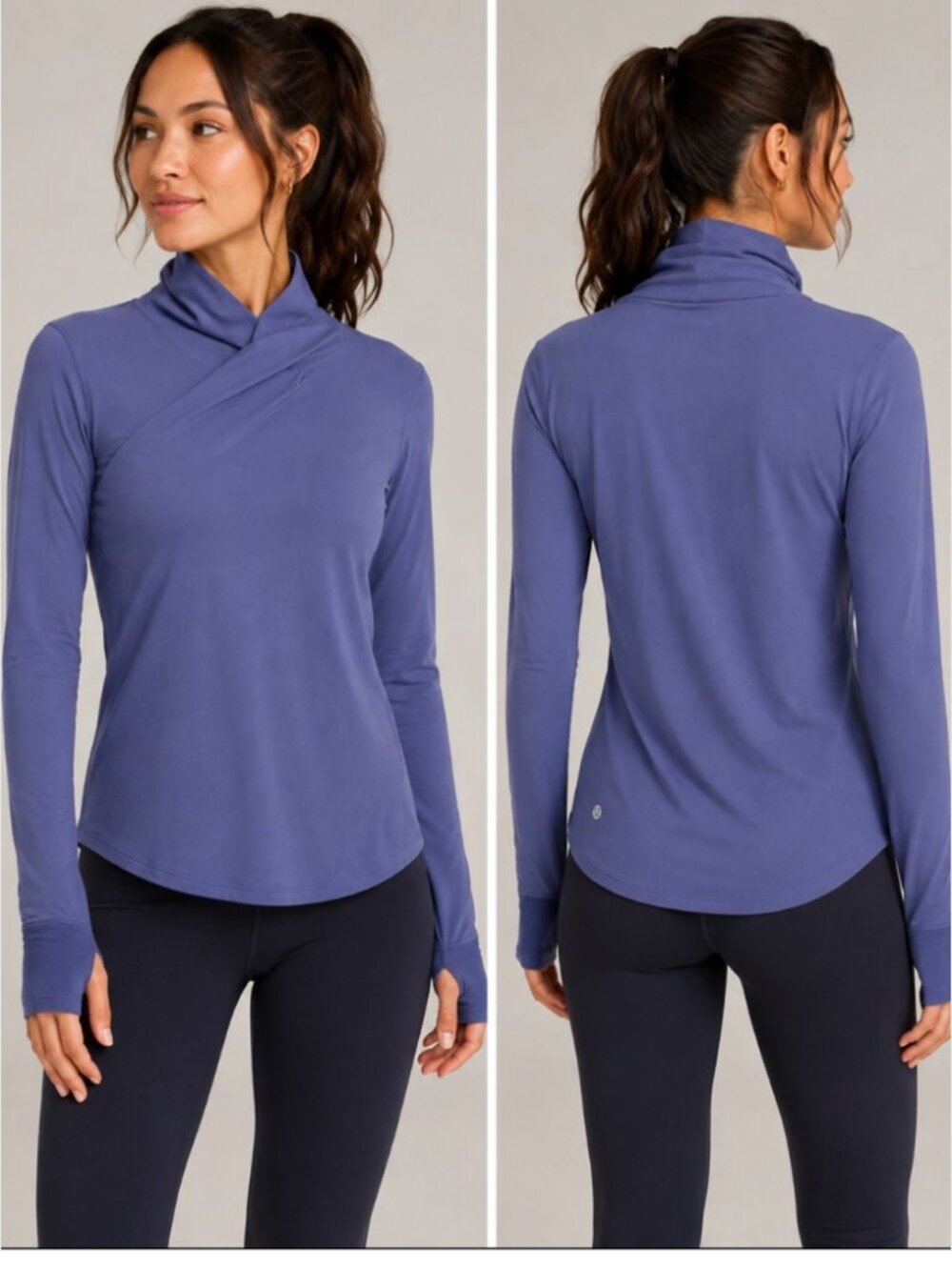 Lululemon Ethereal Long Sleeve In Gatsby Blue Women's 8/10* Base Layer